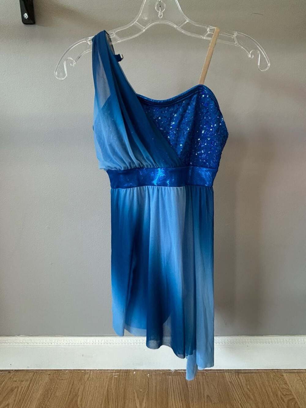 A Wish Come True 'Slow Me Down' Sequin One-Shoulder Lyrical Dance Costume Dress